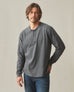 Men's Long Sleeve Broken-In Premium Slub Henley - Washed Black